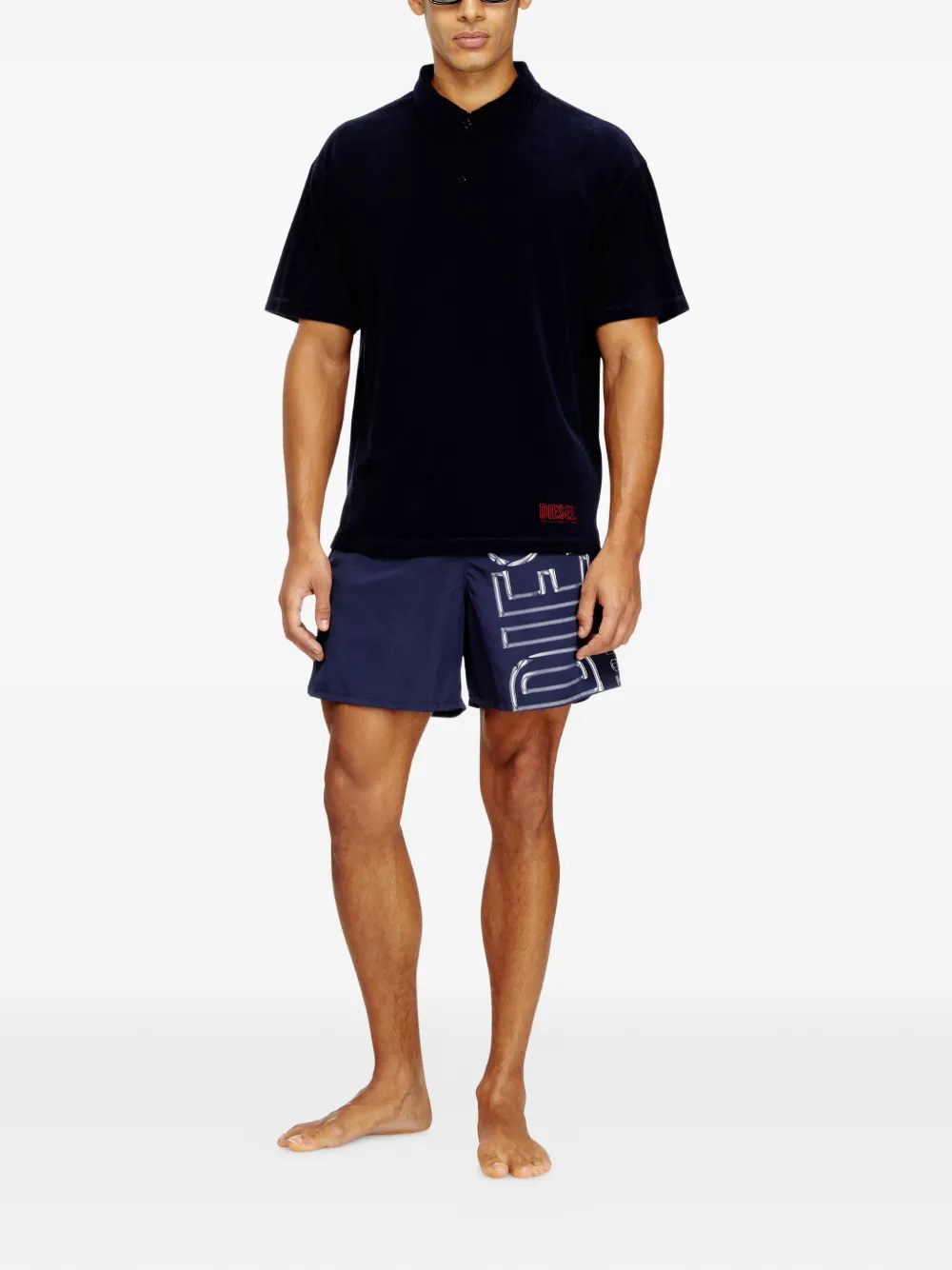 Diesel Joshua-D-Core embroidered-logo polo shirt - Blauw