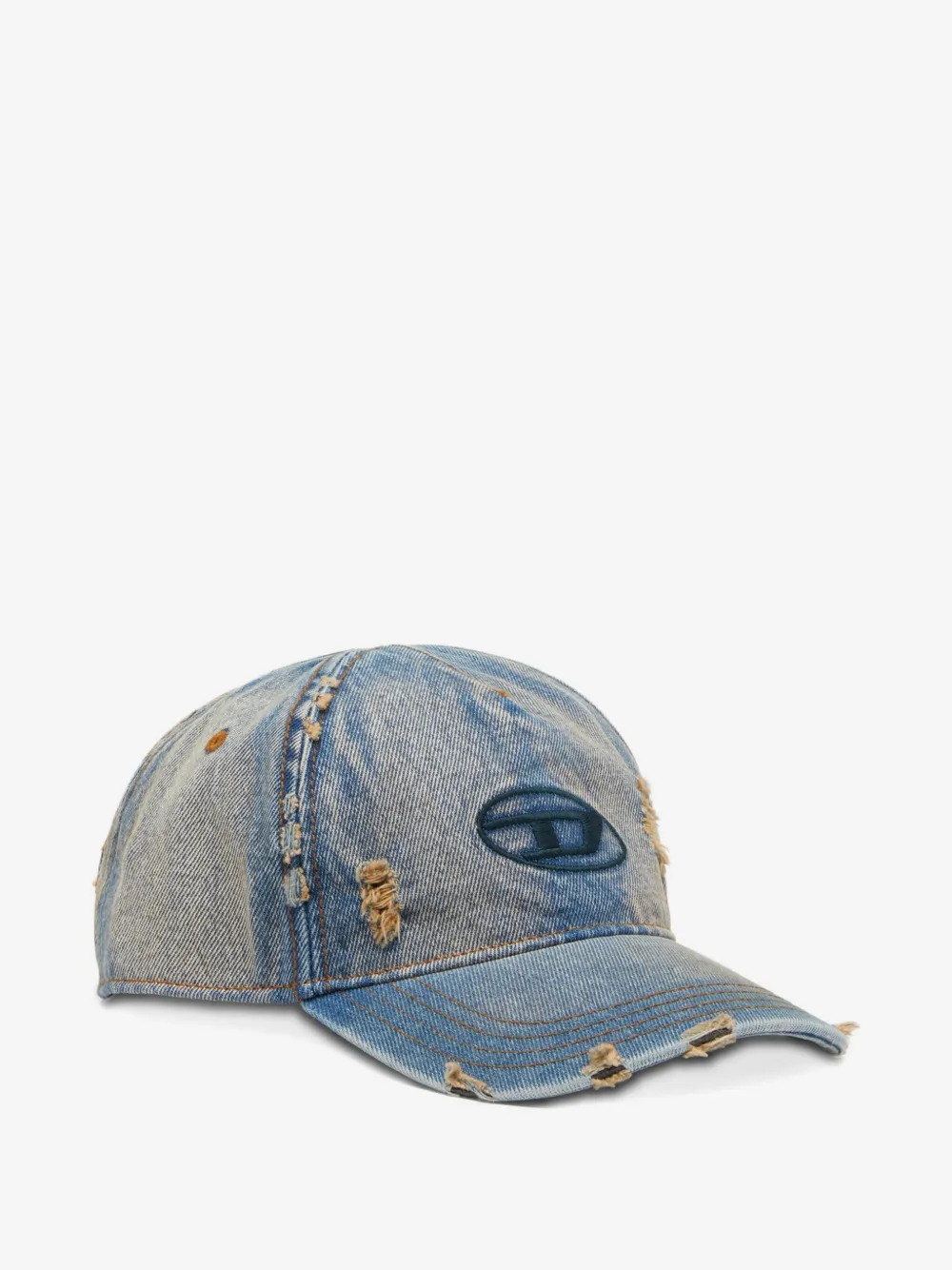 Diesel C-Enic distressed logo-patch baseball cap | Blue | Image 1