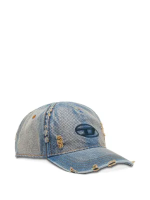DIESEL タグ付き デニム風ダメージグレーキャップ サイズ2 DIESEL】ロゴ ダメージ デニムキャップ（送料込み） (DIESEL/キャップ