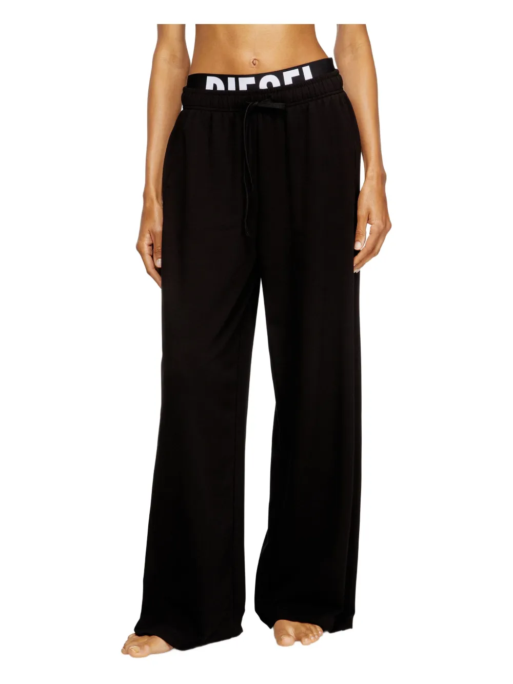 Diesel Leslie-d-pop Logo-print Trousers In Black