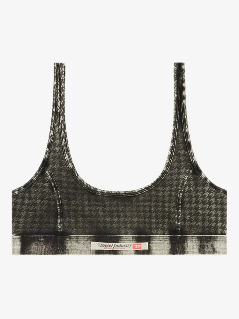 Diesel Ariel-Dnm houndstooth-print bra
