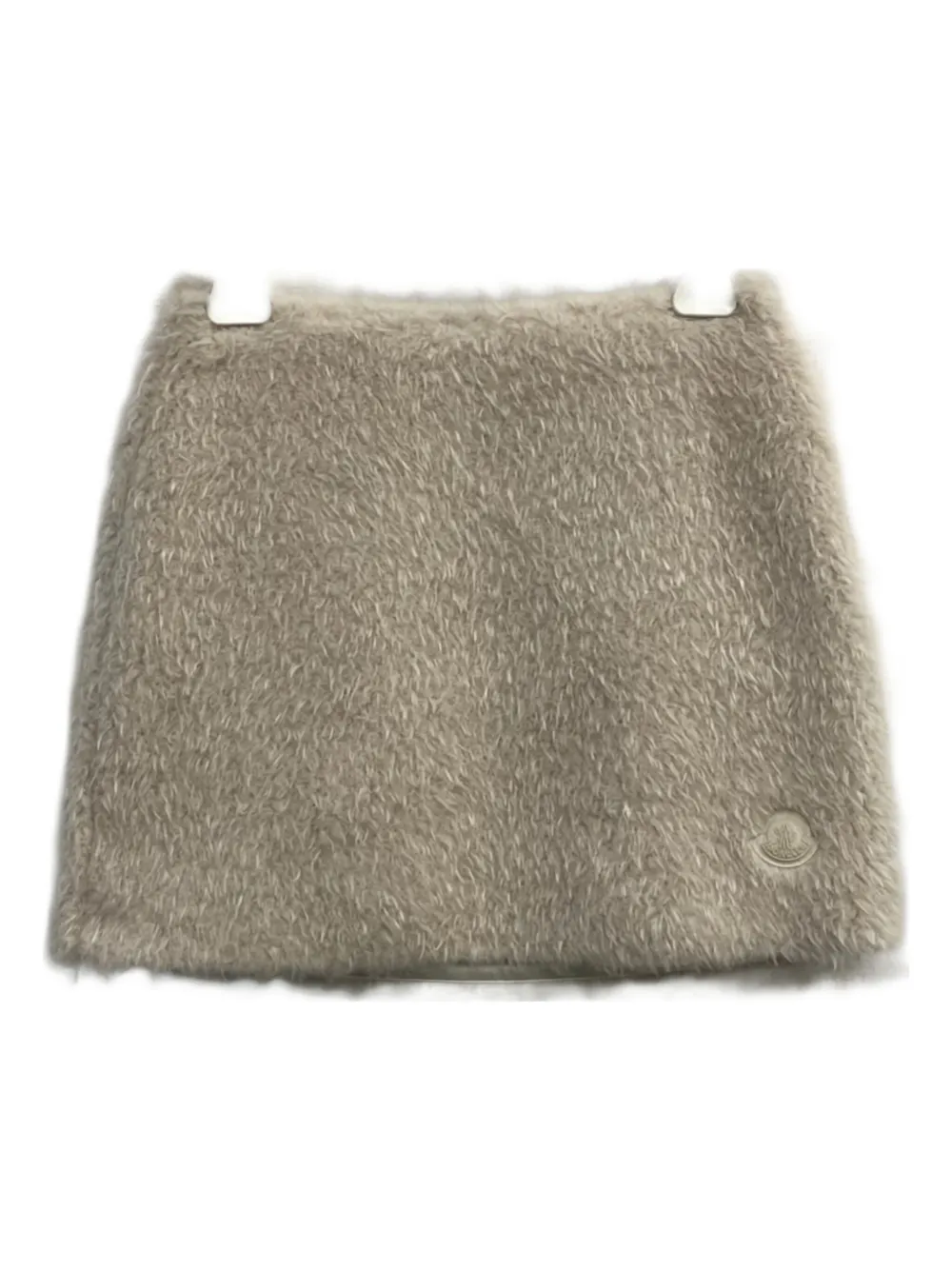 Moncler fluffy logo patch skirt | Neutrals | Image 1