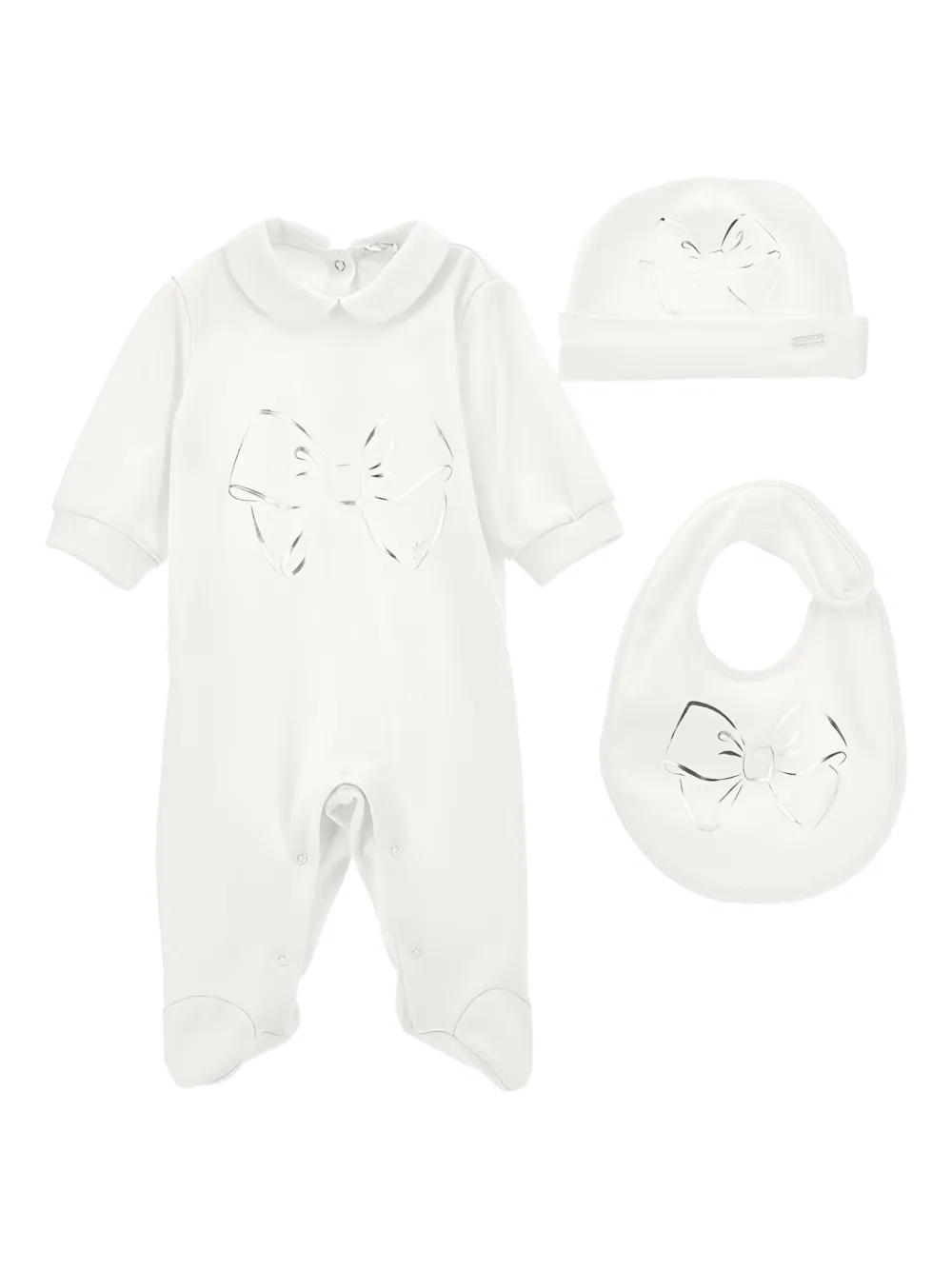 Monnalisa bow-detail cotton set (set of three) | White | Image 1