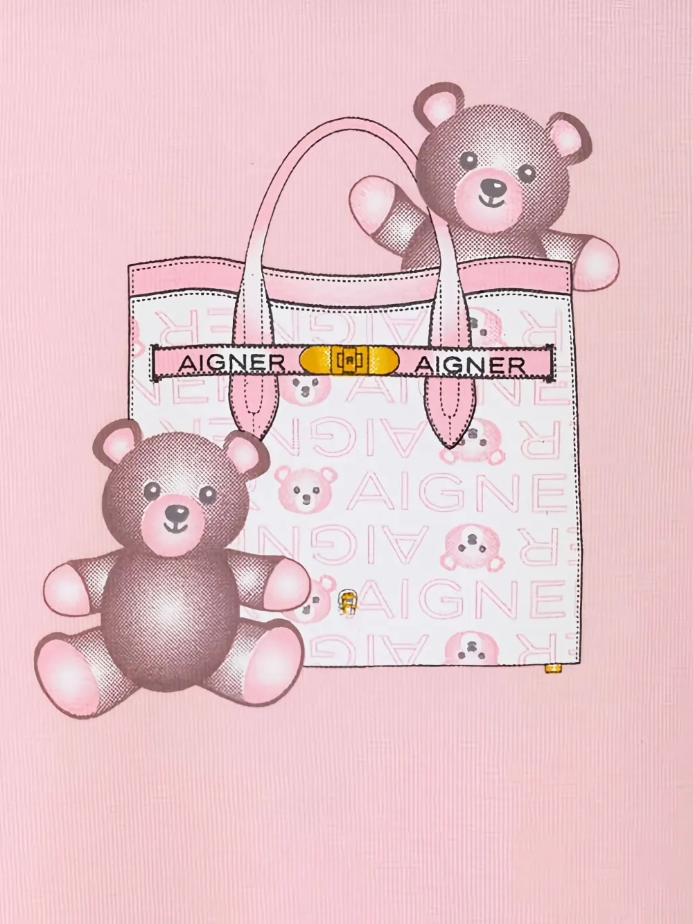 Aigner Kids teddy-graphic collared pyjama - Roze