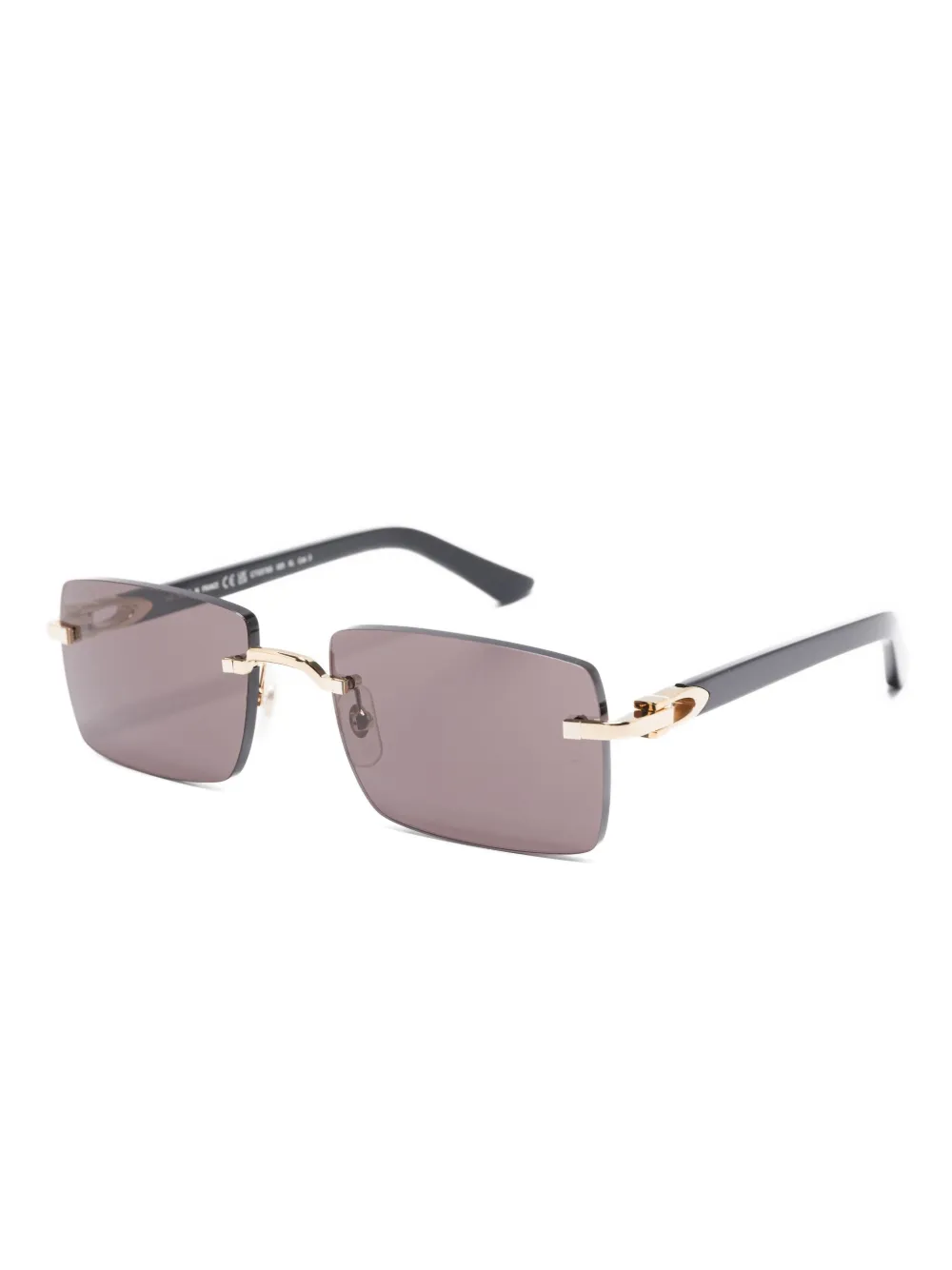 Cartier Eyewear Zonnebril met rechthoekig montuur - Zwart