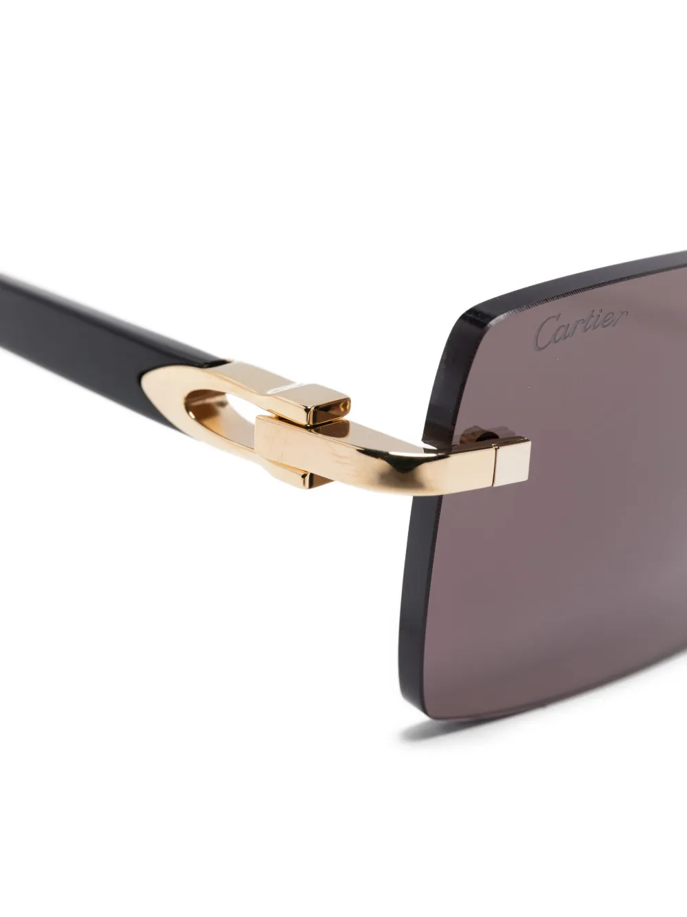 Cartier Eyewear Zonnebril met rechthoekig montuur Zwart