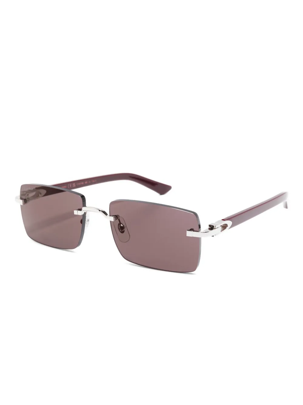 Cartier Eyewear Zonnebril met rechthoekig montuur - Rood