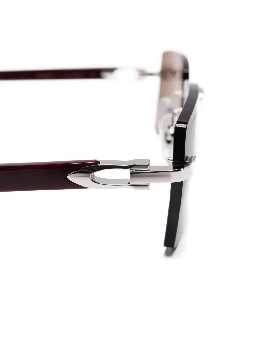 Cartier Eyewear Zonnebril met rechthoekig montuur Rood