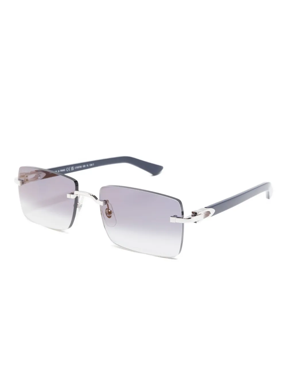 Cartier Eyewear Bril met rechthoekig montuur - Blauw