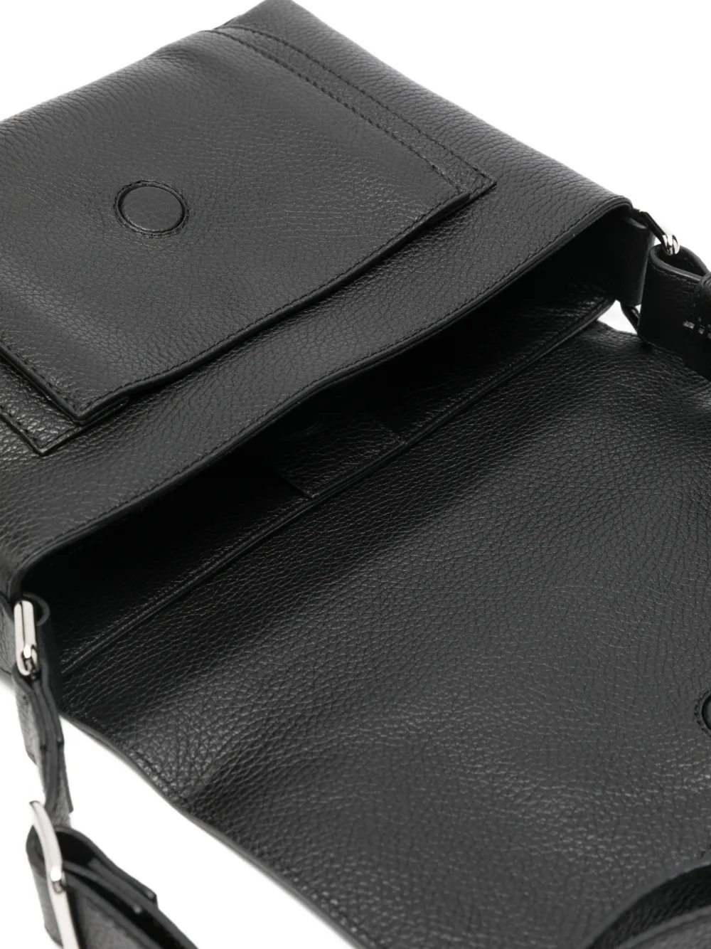 Orciani Leren messengertas Zwart