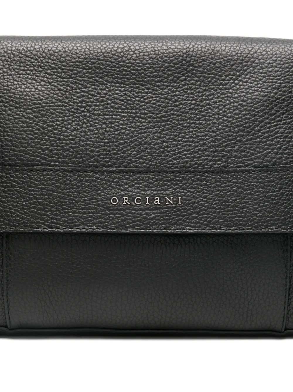 Orciani Leren messengertas Zwart
