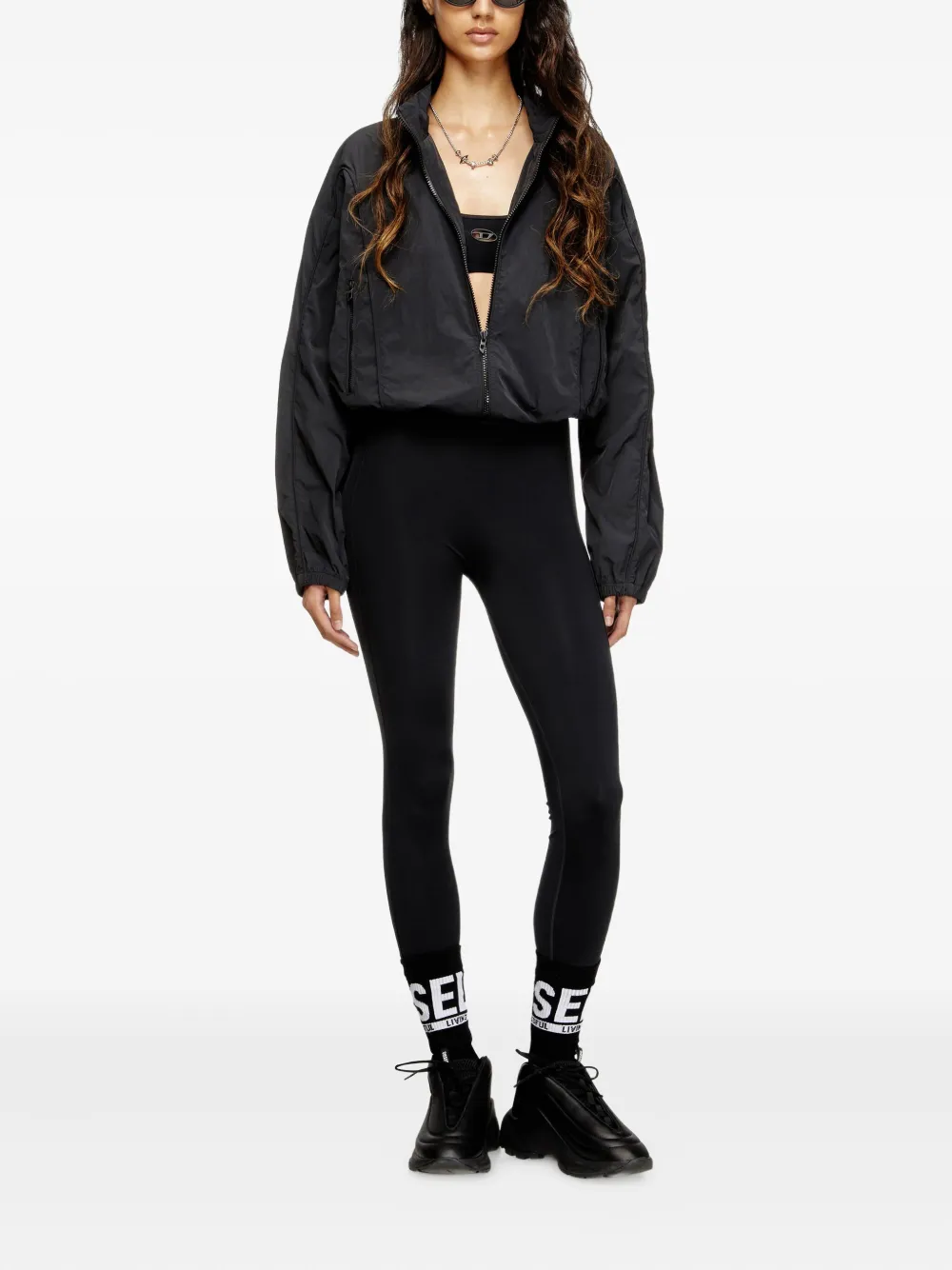 Diesel Legging met naaddetail - Zwart