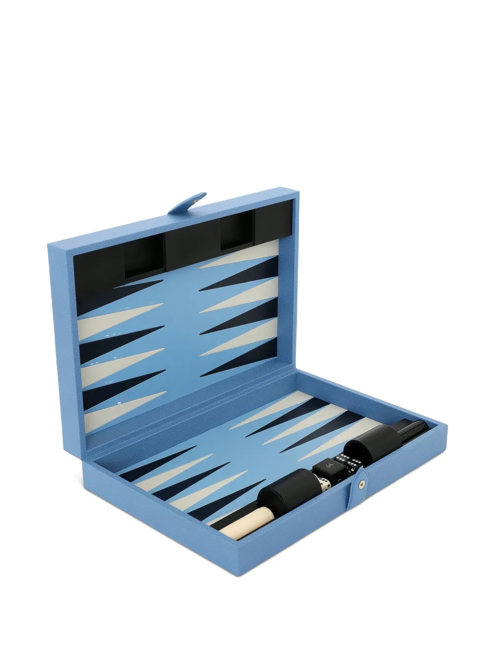 Smythson Medium Backgammon Case Set In Blue