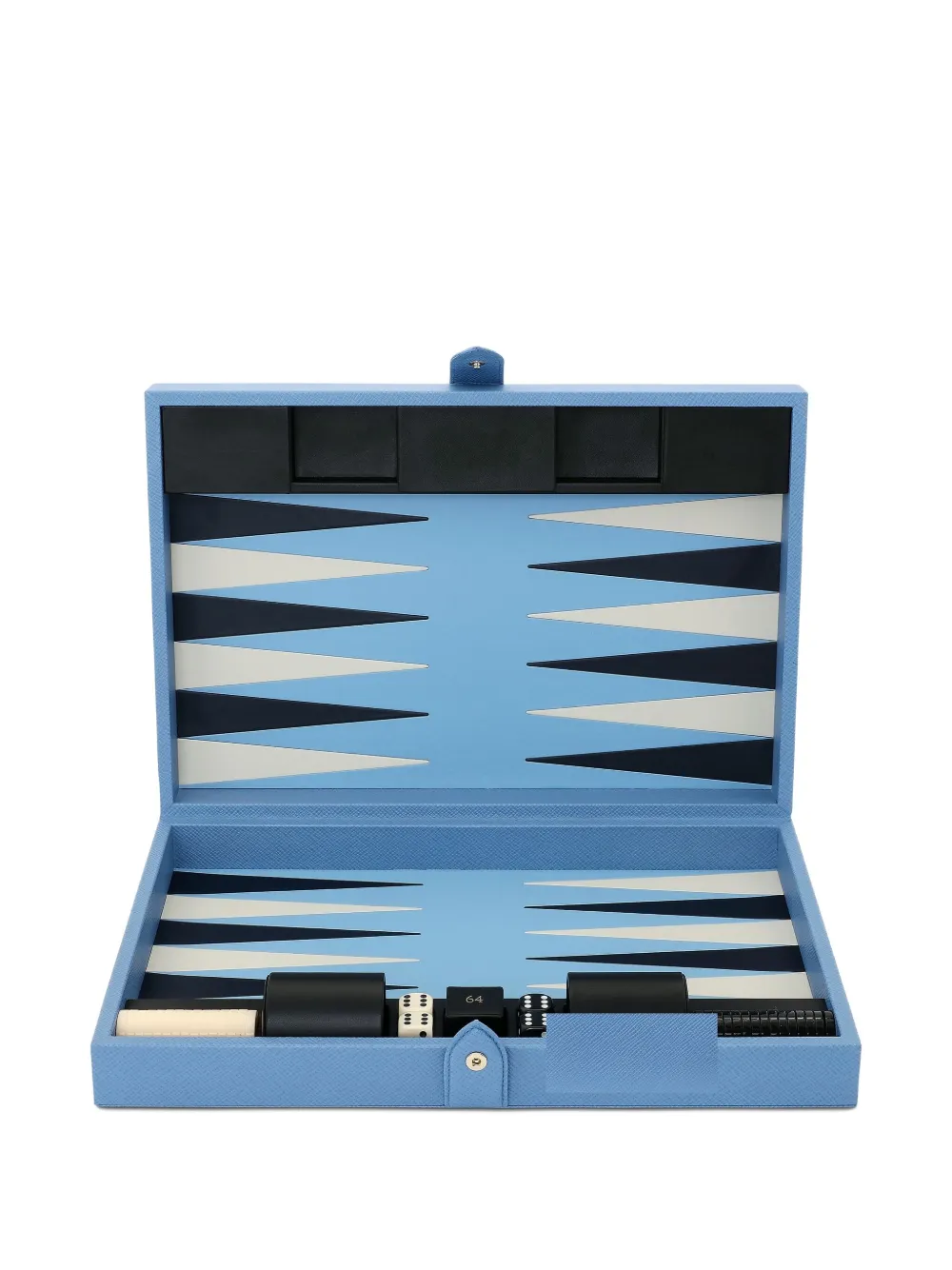 Smythson Medium Backgammon Case Set In Blue