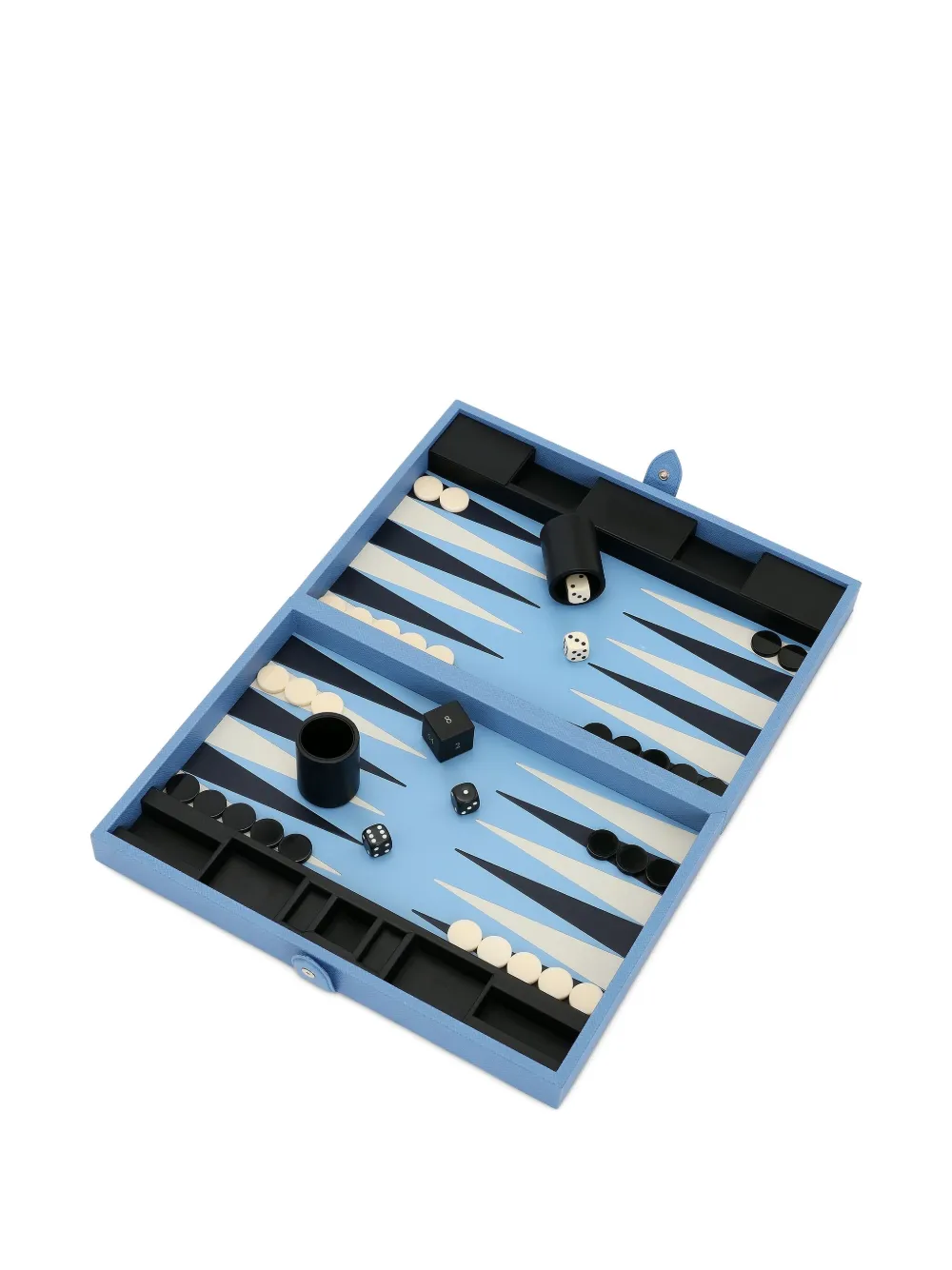 Smythson Medium Backgammon Case Set In Blue