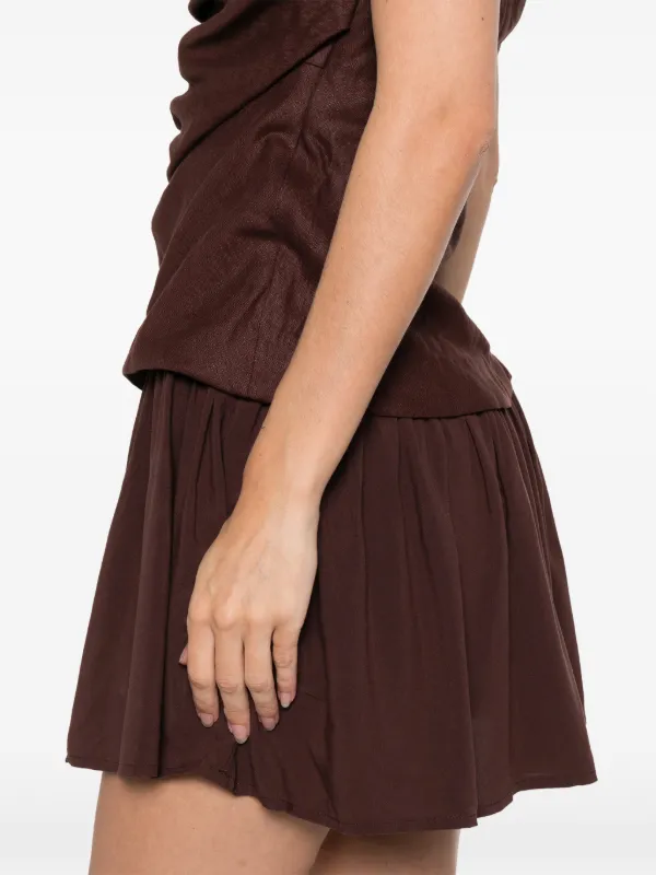 Faithfull The Brand Hedy square-neck Mini Dress | Brown | FARFETCH Faithfull The Brand Hedy square-neck Mini Dress | Brown | FARFETCH
