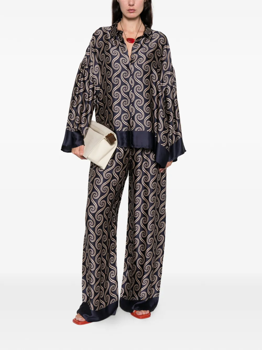 Faithfull the Brand Cora printed shirt - Blauw