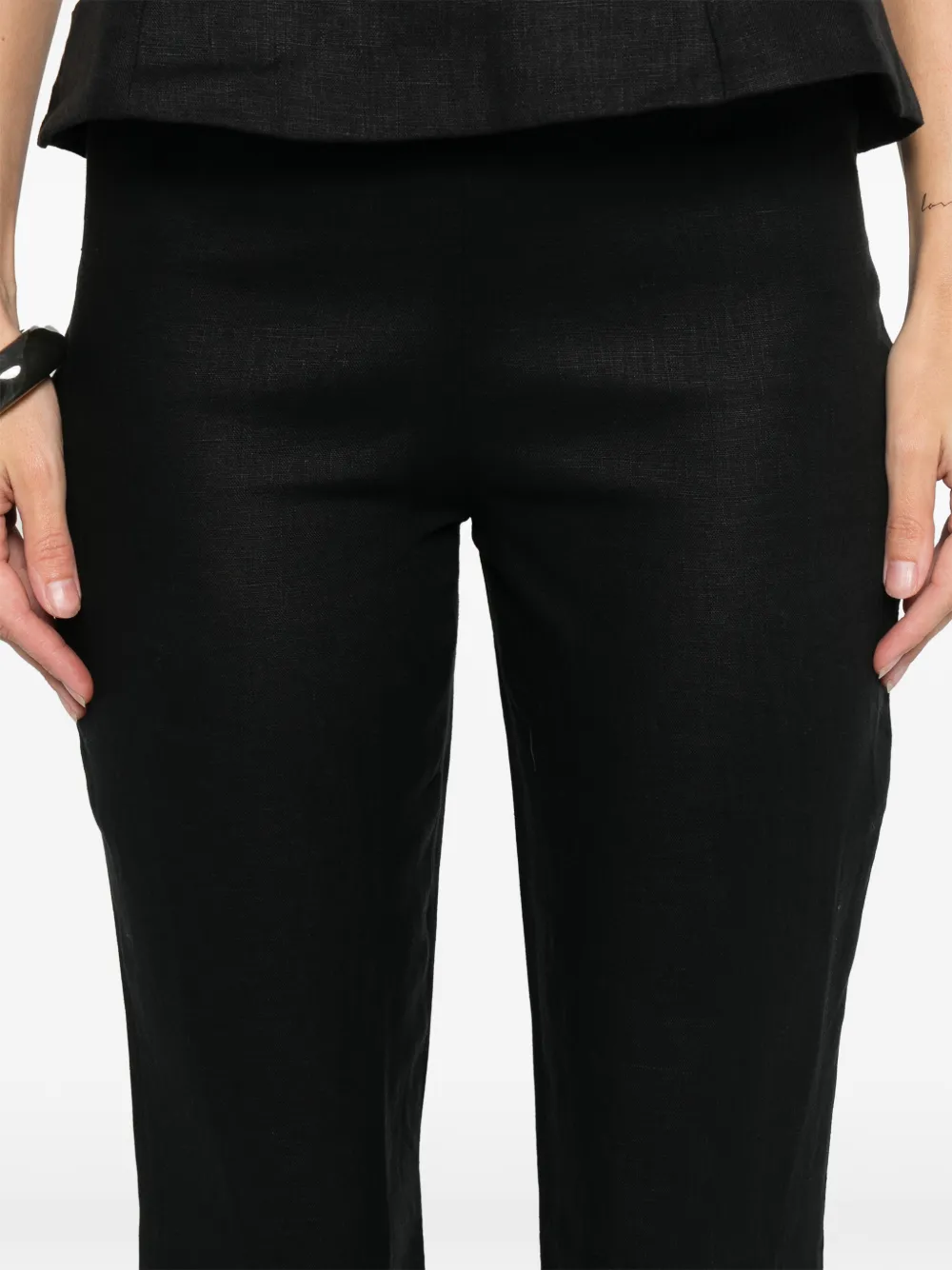 Faithfull The Brand Valeria Linen Trousers In Black