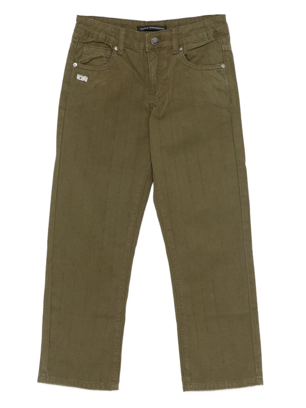 Daniele Alessandrini Kids logo-plaque pants - Verde