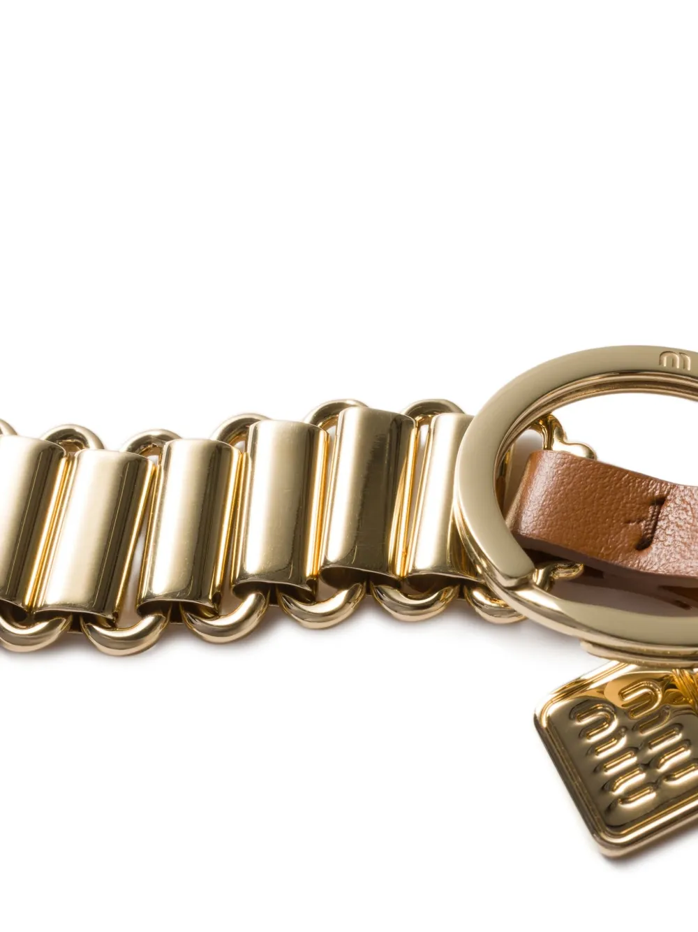 Miu Miu logo-engraved leather key ring | Image 2