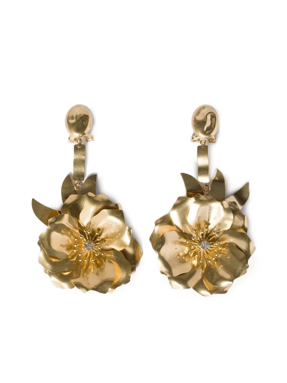 Miu Miu Ohrclips mit Kristallen | Gold | Image 1