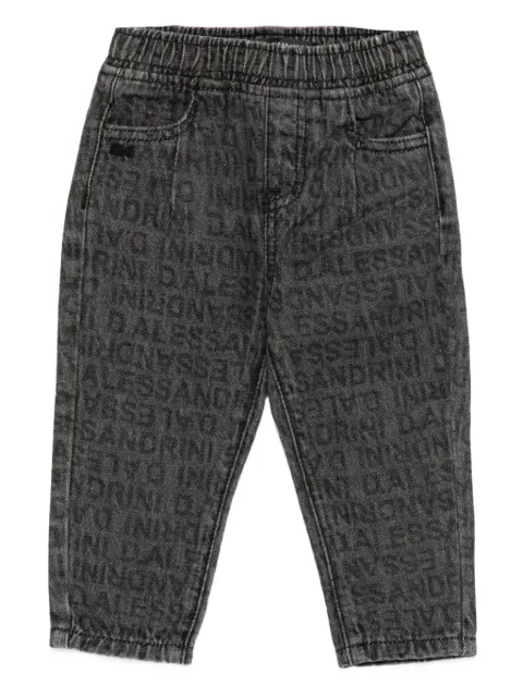 Daniele Alessandrini Kids multilogo elasticated-waist jeans