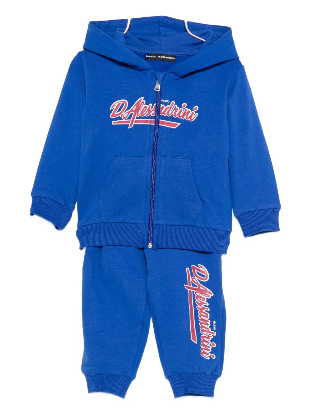 Daniele Alessandrini Hooded Logo-print Tracksuit Set In Blue