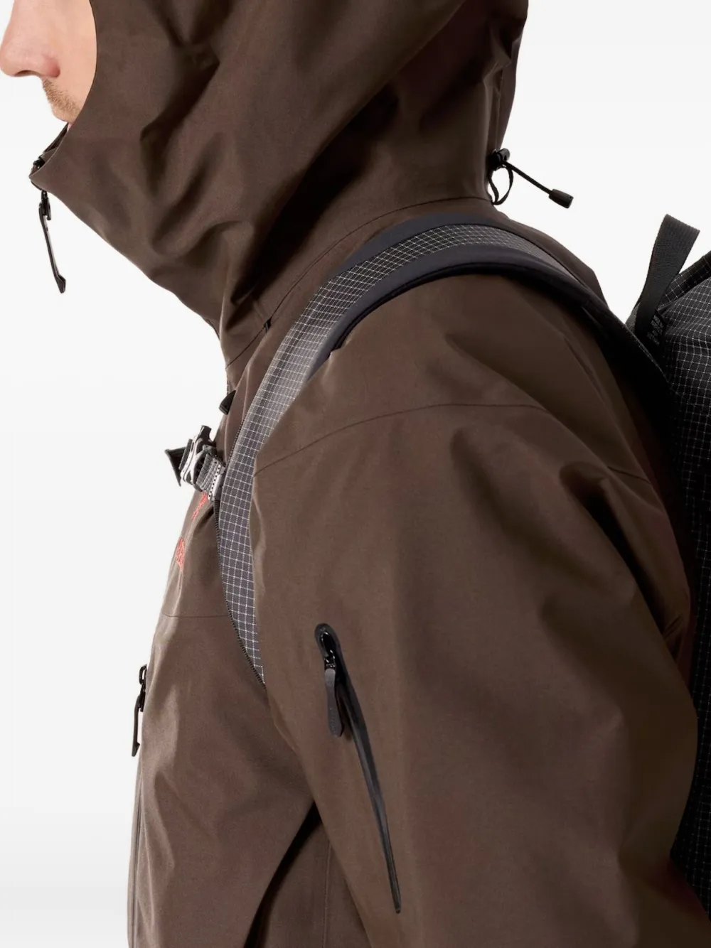 Arc'teryx Alpha Sv Hooded Zip-up Jacket In Brown