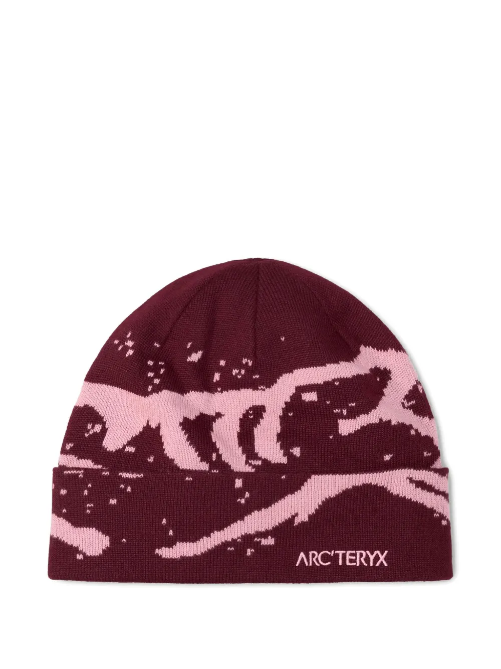 Arc'teryx Grotto Patterned Beanie Hat In Red