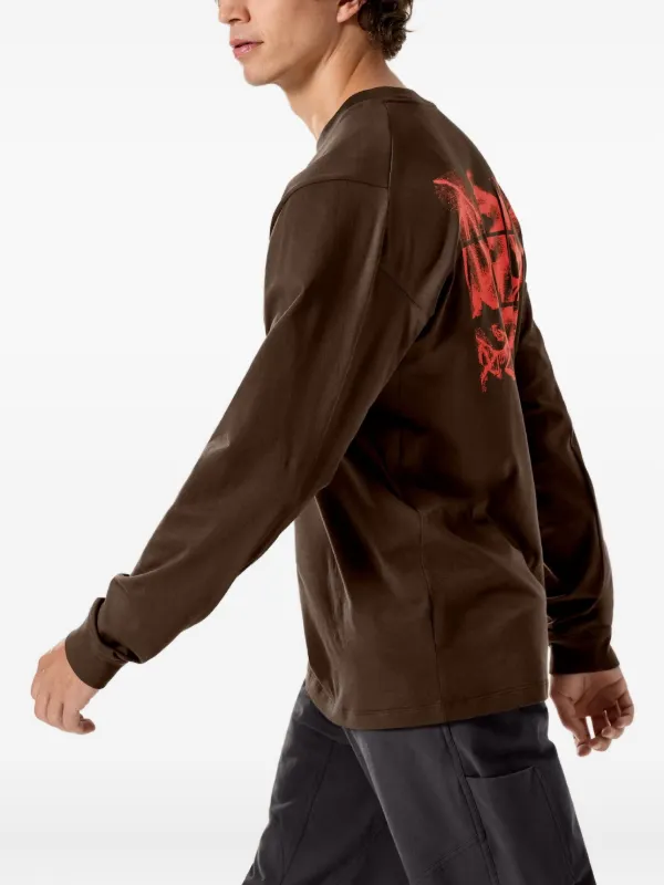 Arc'teryx Kragg SL Logo Graphic long-sleeve T-shirt | Brown | FARFETCH