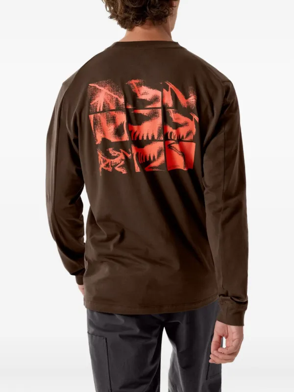 Arc'teryx Kragg SL Logo Graphic long-sleeve T-shirt | Brown | FARFETCH