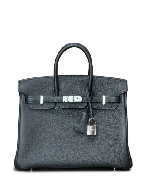 Hermès Pre-Owned 2025 noir Birkin 25 Togo palladium hardware handbag
