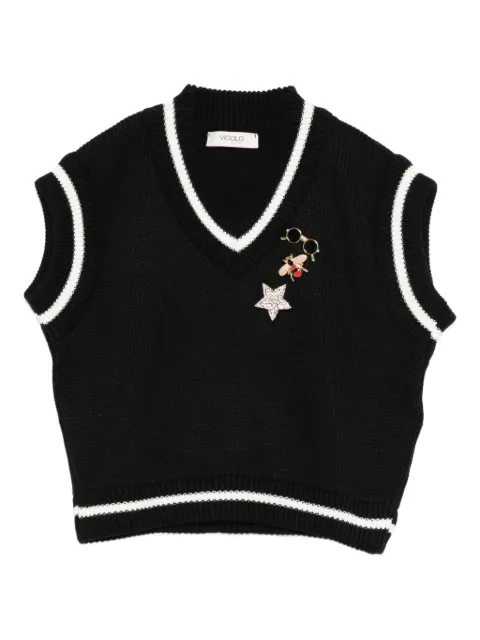 VICOLO v-neck embellished vest