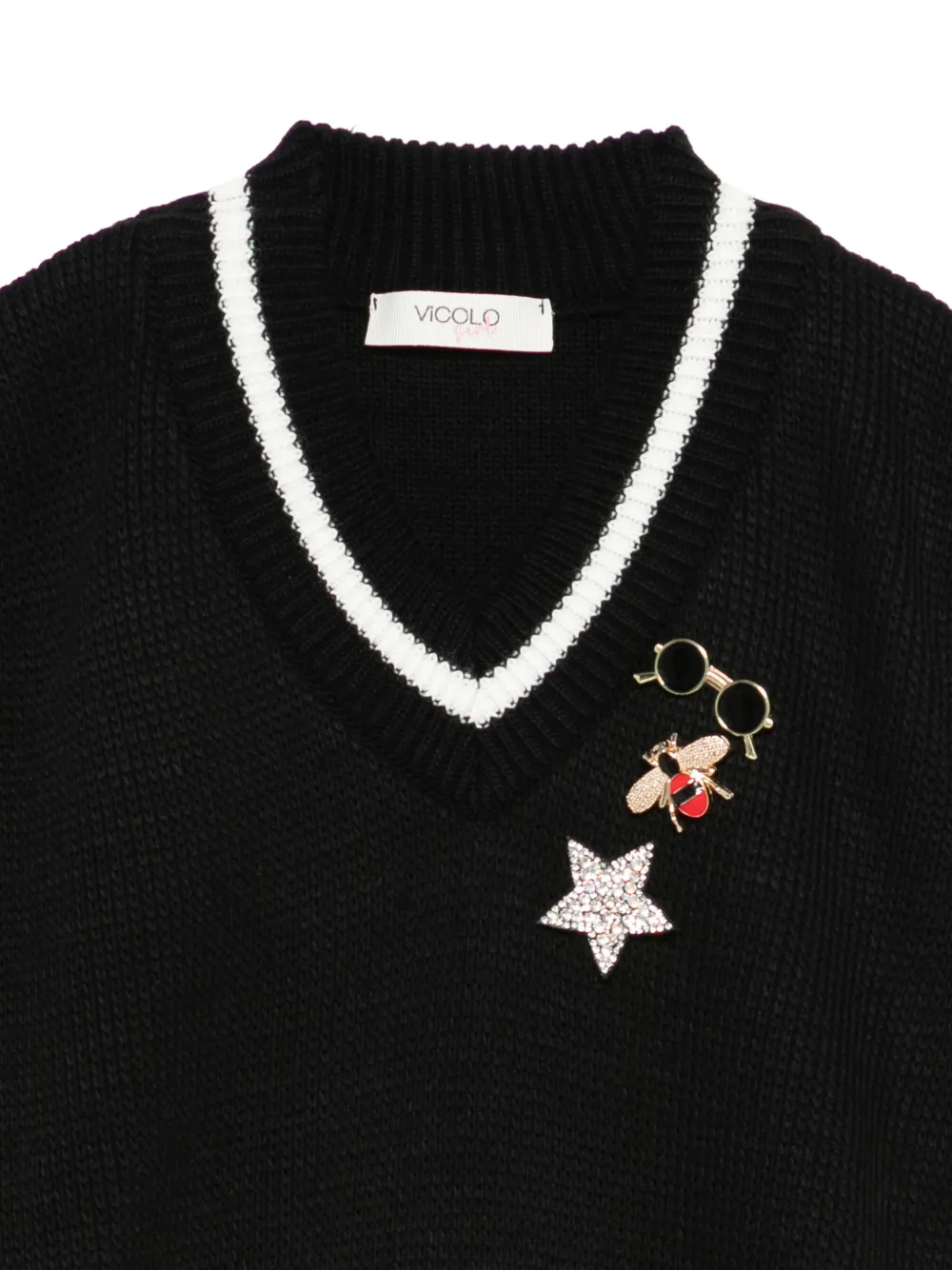 VICOLO Spencer met V-hals Zwart