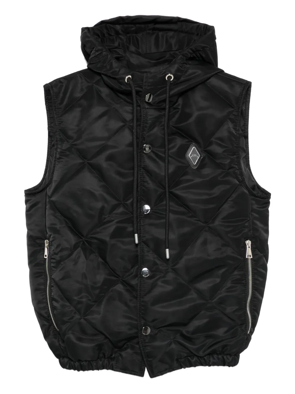 YES LONDON hooded quilted gilet - Schwarz