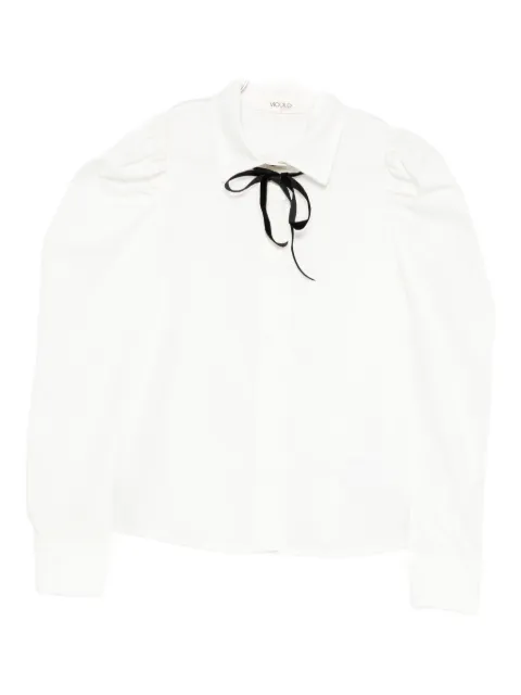VICOLO puff-sleeve bow-detail blouse