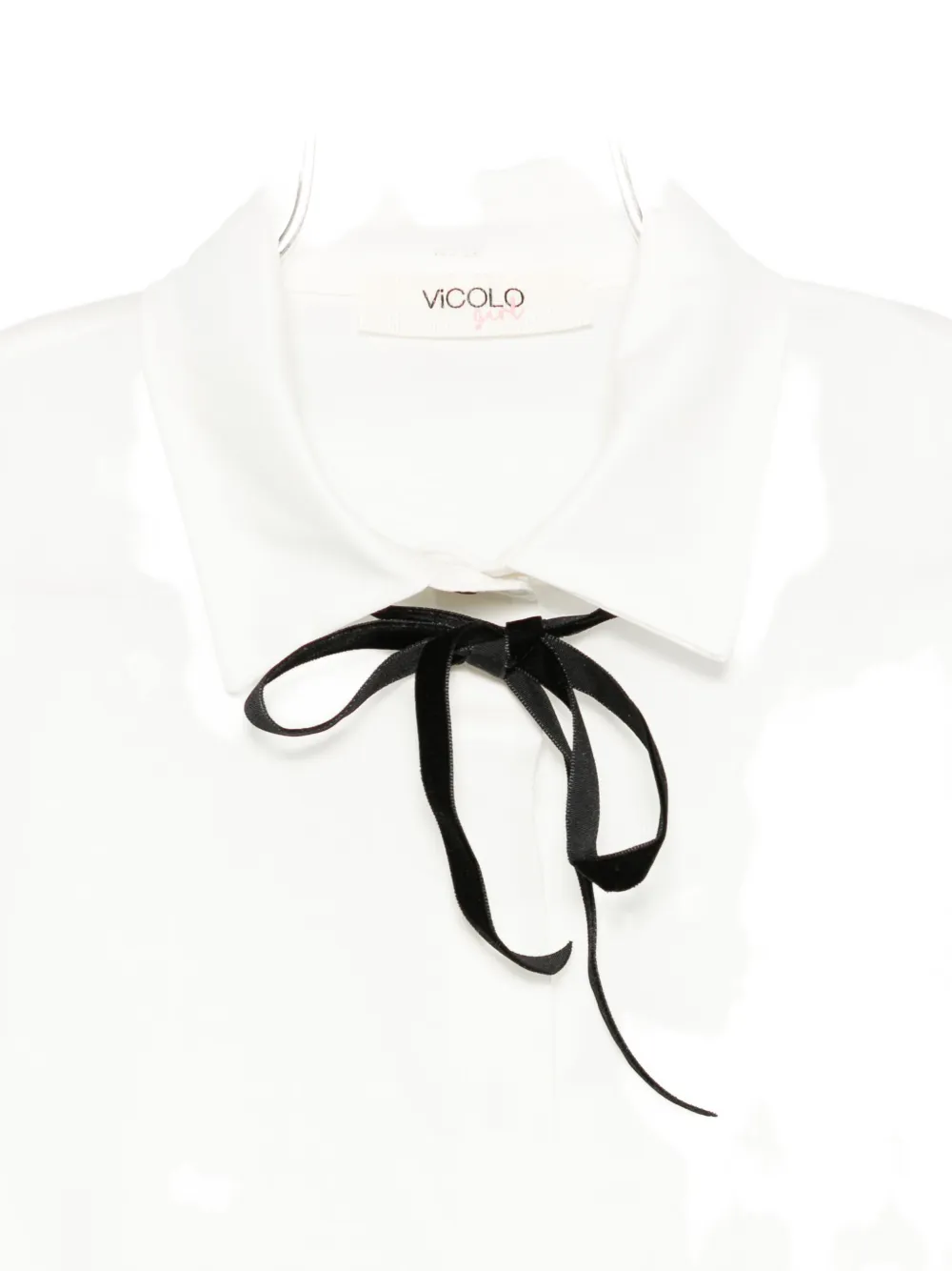 Vicolo Puff-sleeve Bow-detail Blouse In White