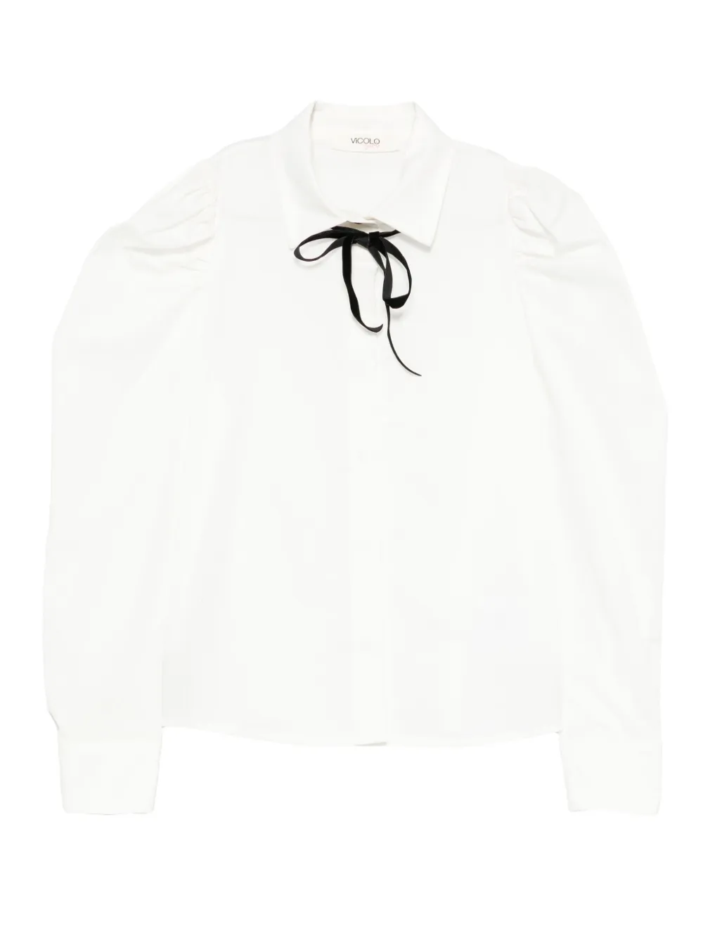 VICOLO puff-sleeve bow-detail blouse | White | Image 1