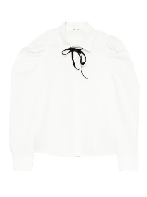 VICOLO puff-sleeve bow-detail blouse