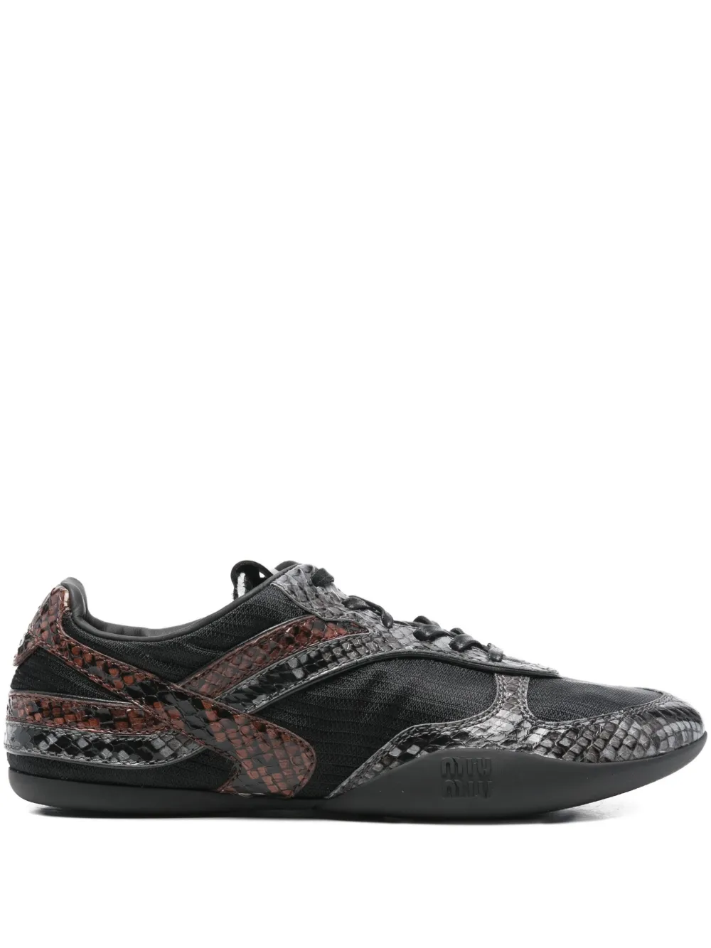 Miu Miu snakeskin panelled sneakers | Black | Image 1