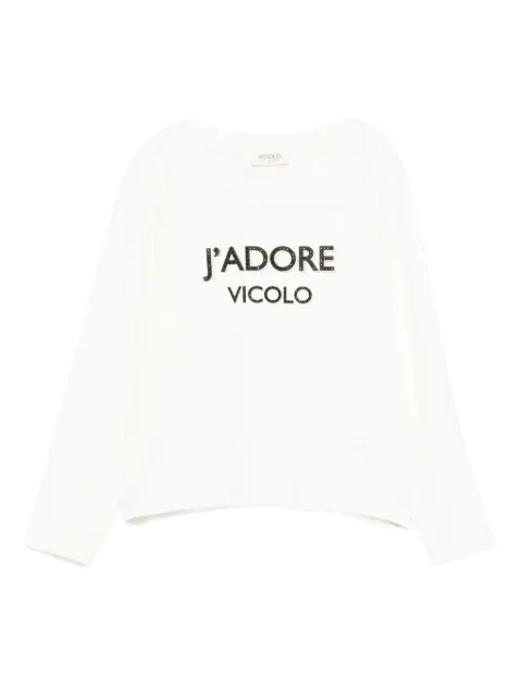 VICOLO camiseta con apliques de strass