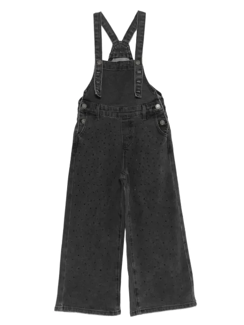 VICOLO strass-embellished denim salopette