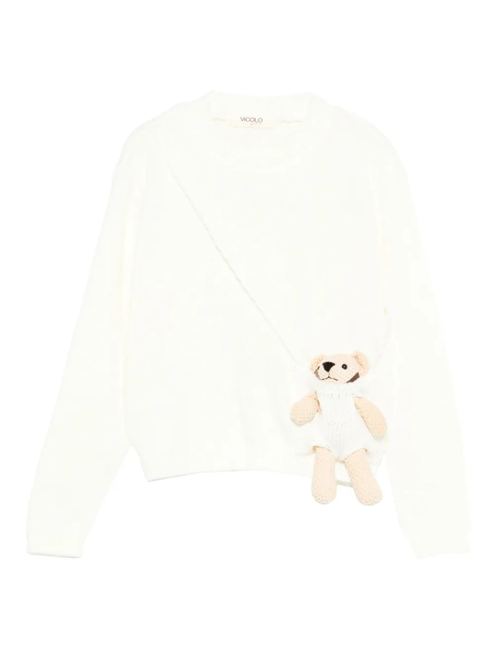 VICOLO teddy-appliqué sweater - Bianco