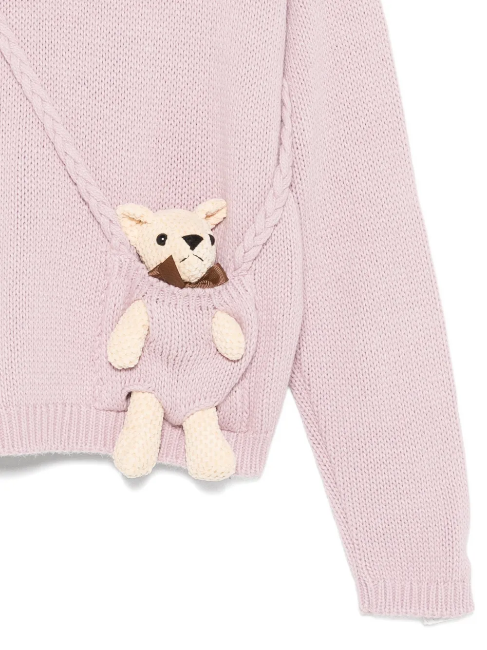 Vicolo Braided Teddy-bear Sweater In Pink