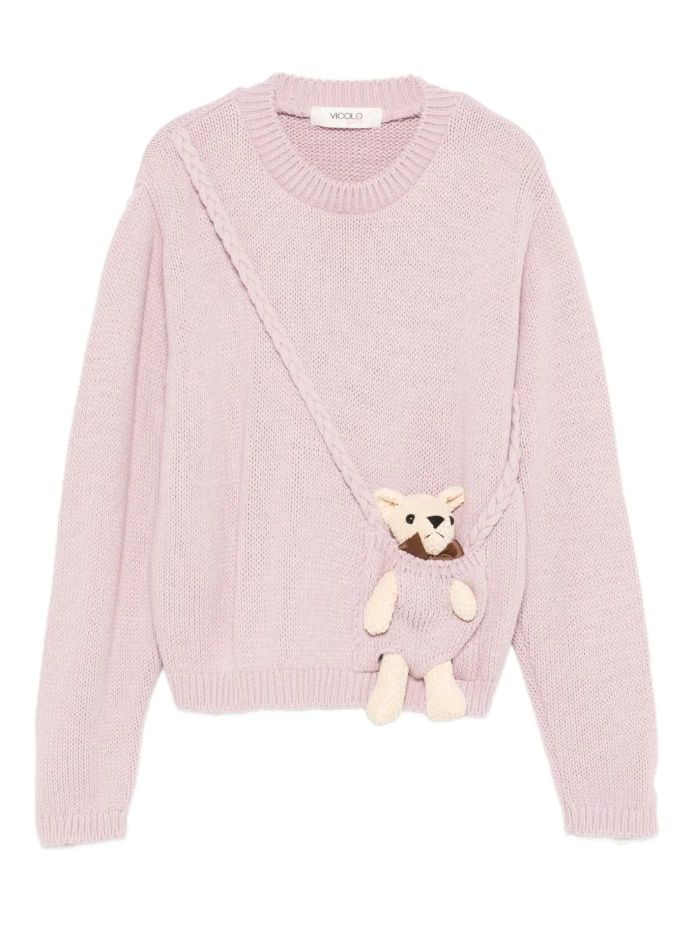 VICOLO braided teddy-bear sweater - Rosa