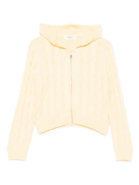 VICOLO cable-knit zipped hoodie