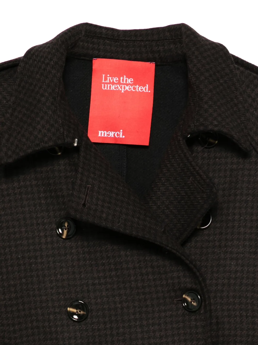 Merci Double-breasted Jacket In Brown