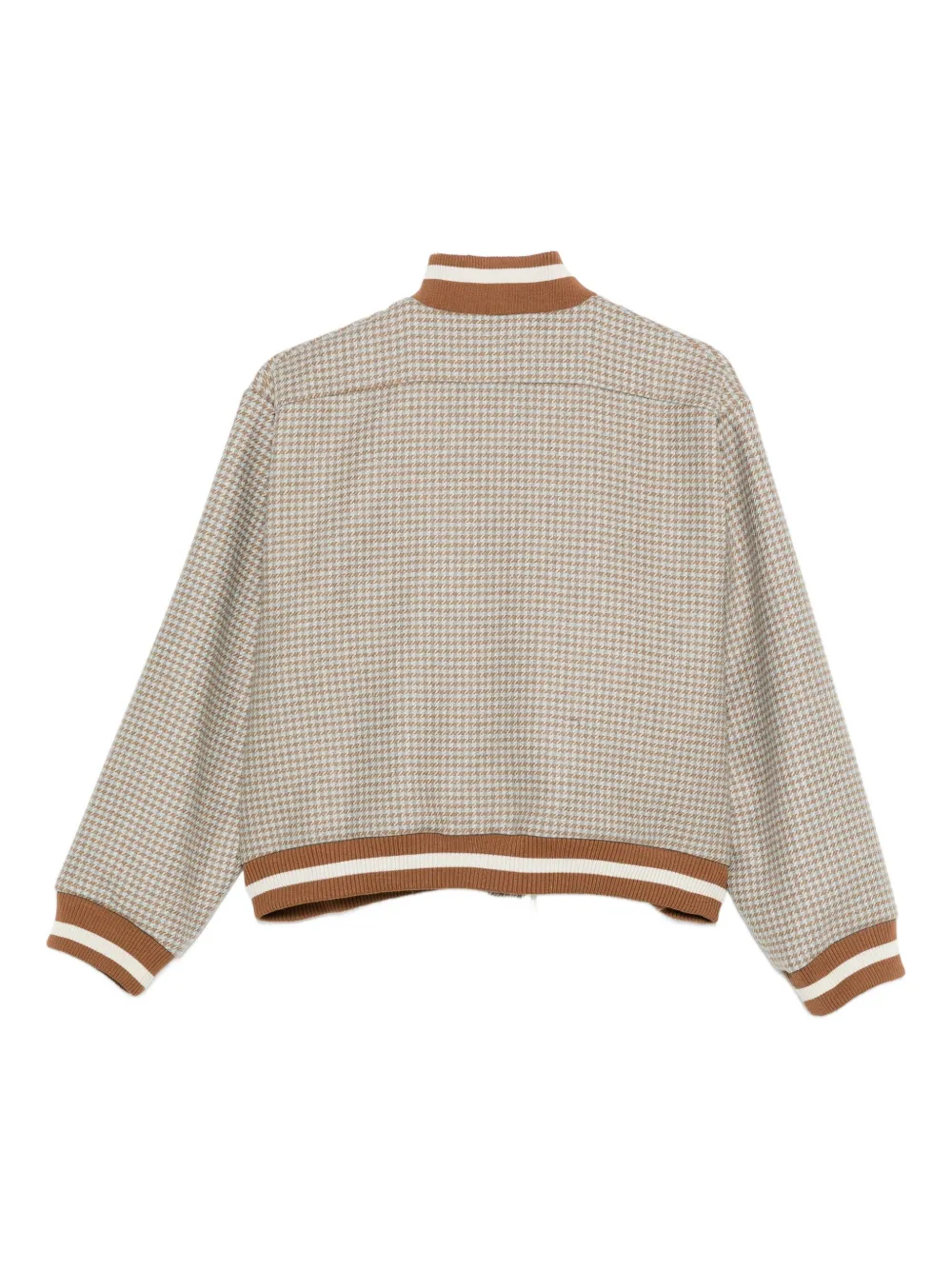Merci Houndstooth Striped Bomber Jacket In Multi