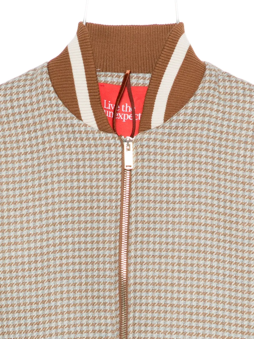 Merci Houndstooth Striped Bomber Jacket In Multi