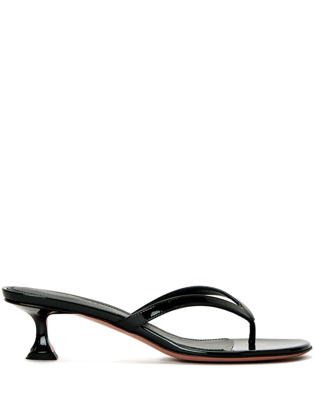 Amina Muaddi Strappy Thong Sandals Kitten Heel In Black